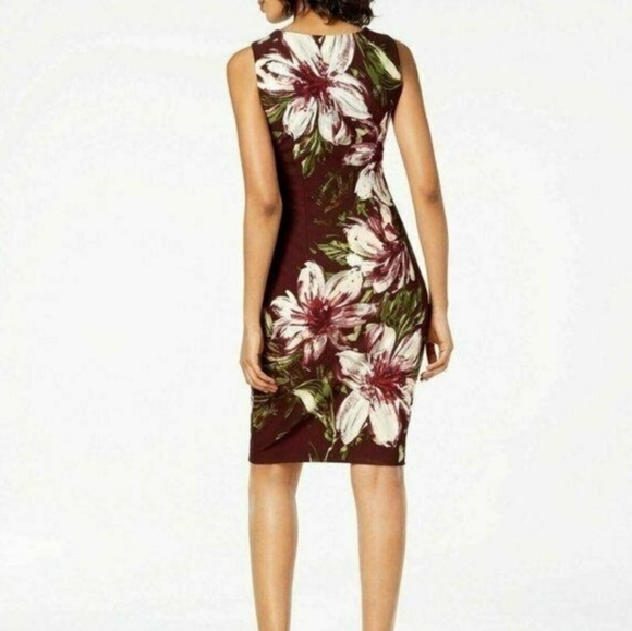 Calvin Klein, Size 8P, Purple Round Neck Floral Sheath Dress, EUC! - Picture 9 of 9